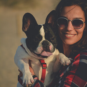 Messie the Football buldog Player and her owner!