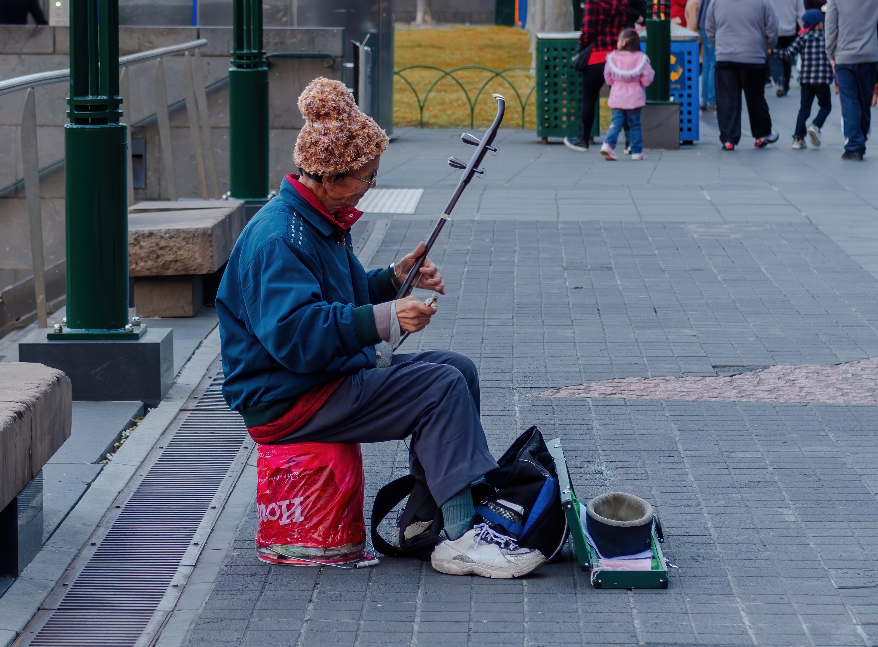 Man playing an instrument