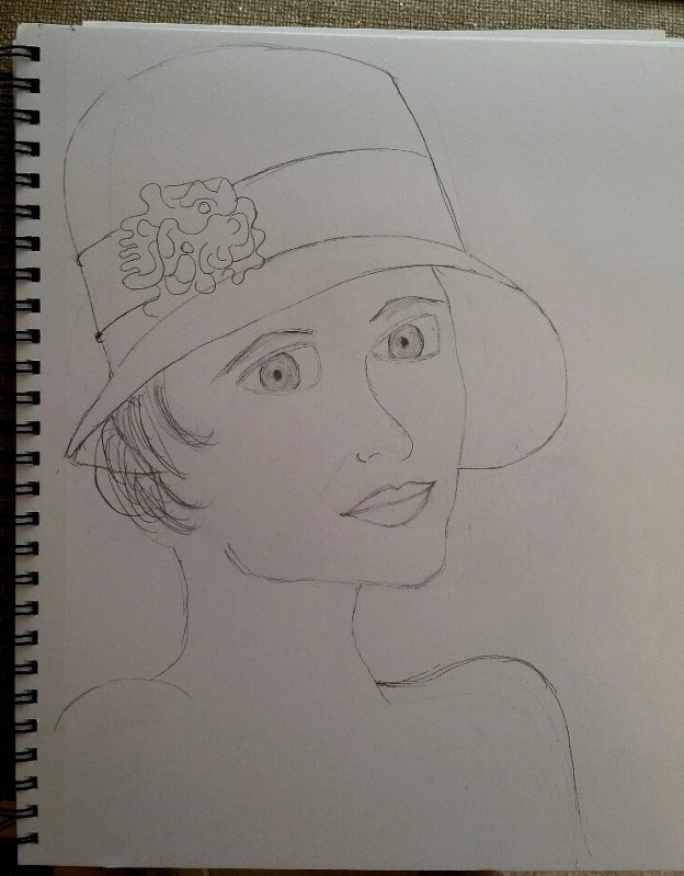 Woman in a Green Hat, sketch.webp