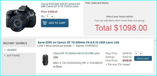 $Canon EOS Rebel 60D savings B&H.webp