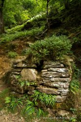 $Ancient rock wall in the Glendalough forest.jpg