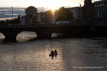 $Kayakers on the Liffy River - sunset.webp