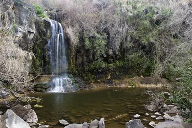 $Black Falls and pool in the Golan - Basalt mountains - EL AL river - small.webp