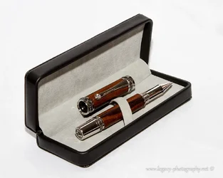 $Majestic Rollerball Pen - Rhodium Black Titanium Plating - Bocote wood - 4.webp