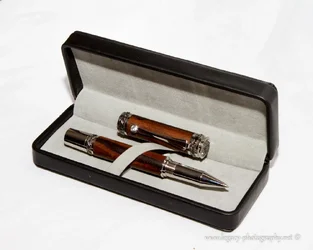 $Majestic Rollerball Pen - Rhodium Black Titanium Plating - Bocote wood - 5-2.webp