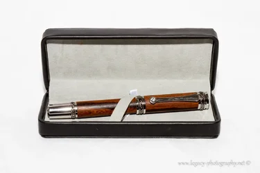 $Majestic Rollerball Pen - Rhodium Black Titanium Plating - Bocote wood-2.webp