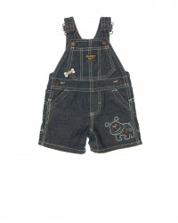 $3 Months Boys OshKosh Overall Shorts Greyish blue cotton twill in denim look with embroidrered b.jp