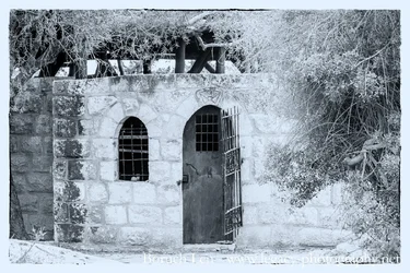 Old door and barred window - Cool effects plus border.webp