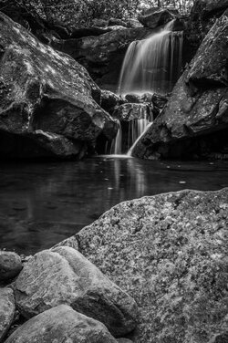 Grotto Falls Portrait B&W.jpg