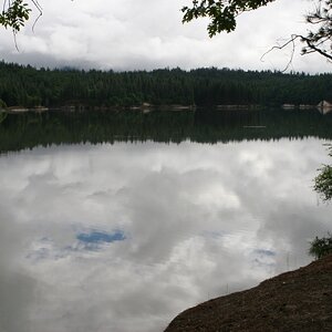 Lake under overcast near Burney Falls