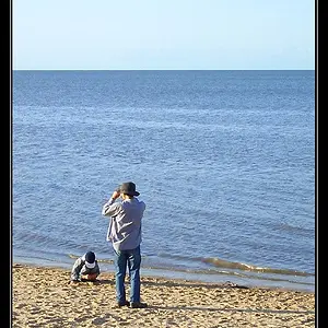 Playing on the beach