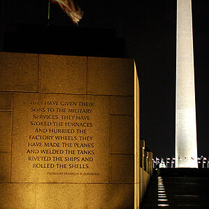 Memorials at night