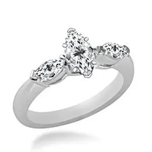 Marquise Diamond Ring in 18K White Gold