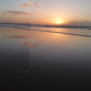 Cornish beach at sunset
