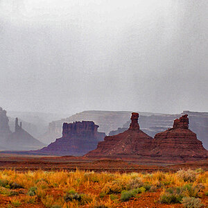 Rain in Monument valley