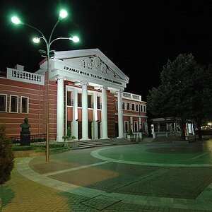 Theatre night shot Haskovo, Bulgaria