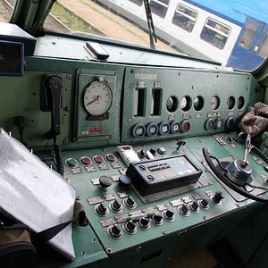 Interior of locomotive , test