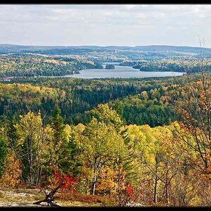 Thistle lake Lookout view of Whitney Ontario