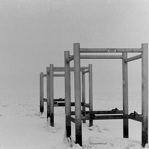 pier in snow