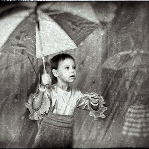 The girl with an umbrella