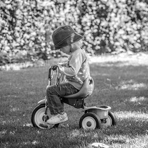 Girl with bicycle