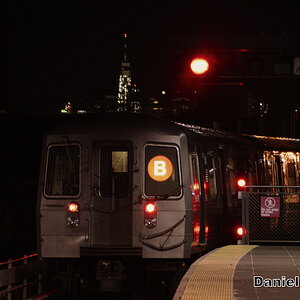 B Train passing Coney Island