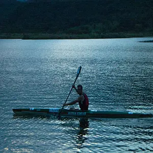 sunset paddler