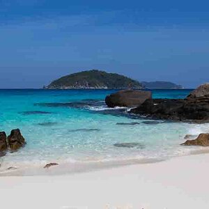 White sand beach and turquoise blue sea