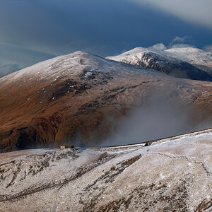 Glyders Snowdonia Wales when the storm is passing