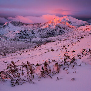 Snowdon summit sunrise at Winter 2016