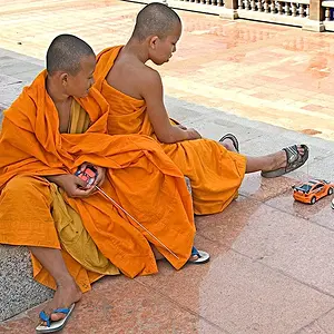 young monks and RC cars