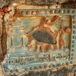 wall decoration inside Bagan temple