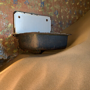 Abandoned House Full of Sand in the Ghost Town of Kolmanskop, Na