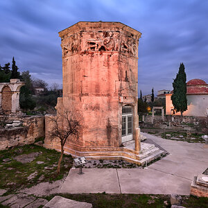 Tower of the Winds and Roman Agora in the Morning, Athens, Greec