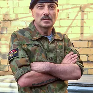 John Torcasio: Wearing Camouflage Uniform