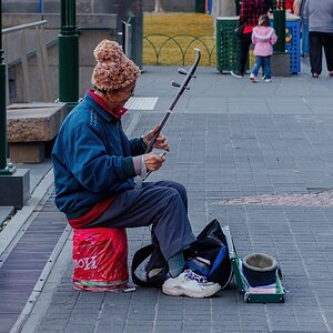 Man playing an instrument