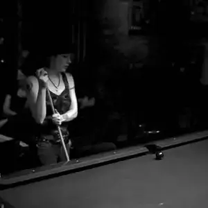 june08photo33-Gina Playing Pool 2 bw