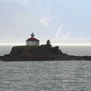 Lighthouse in Icy Strait, Alaska