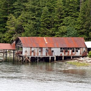 Old Fishing Warehouse in Ketchikan, Alaska.