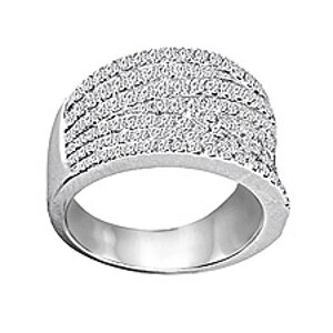 14K White Gold Diamond Pave Ring