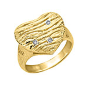 Yellow gold heart shaped ring