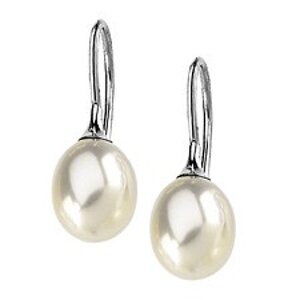 14K White Gold Elegant Freshwater Cultured Pearl Earrings