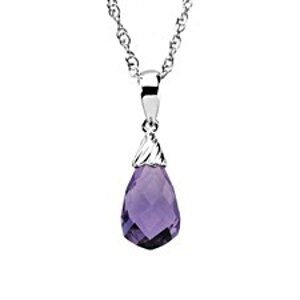 Stylist gold and genuine Amethyst briolette pendant