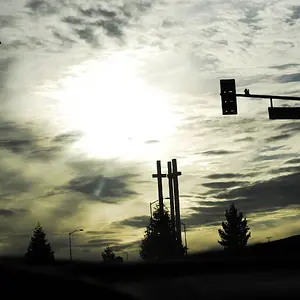 Sunset over the crosses