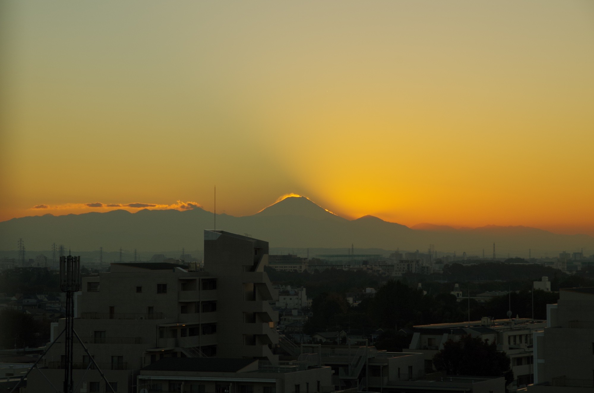 A beautiful sunset of Mt. Fuji