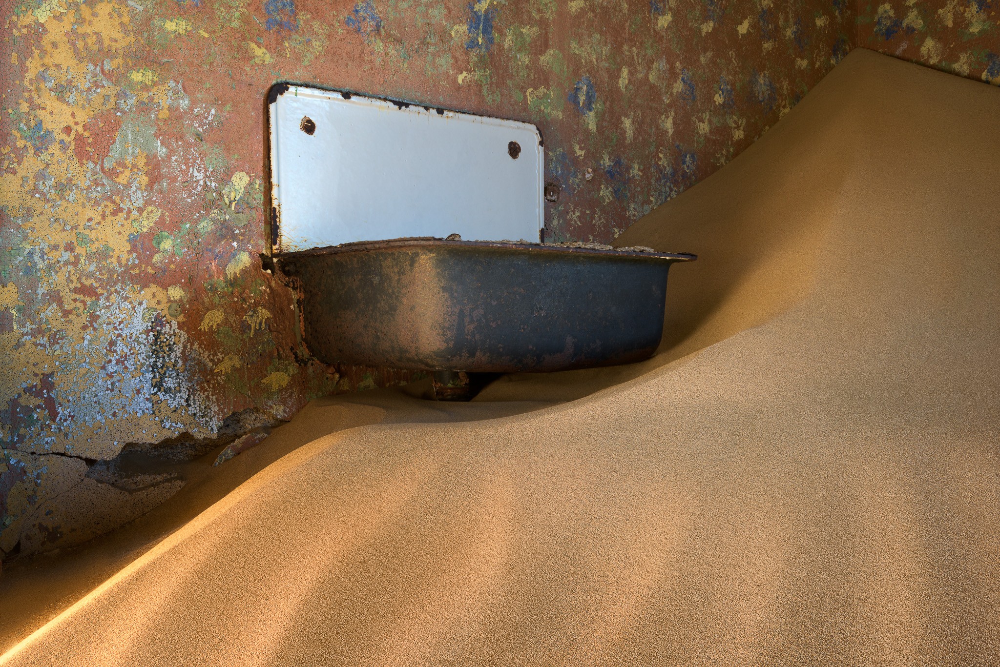 Abandoned House Full of Sand in the Ghost Town of Kolmanskop, Na