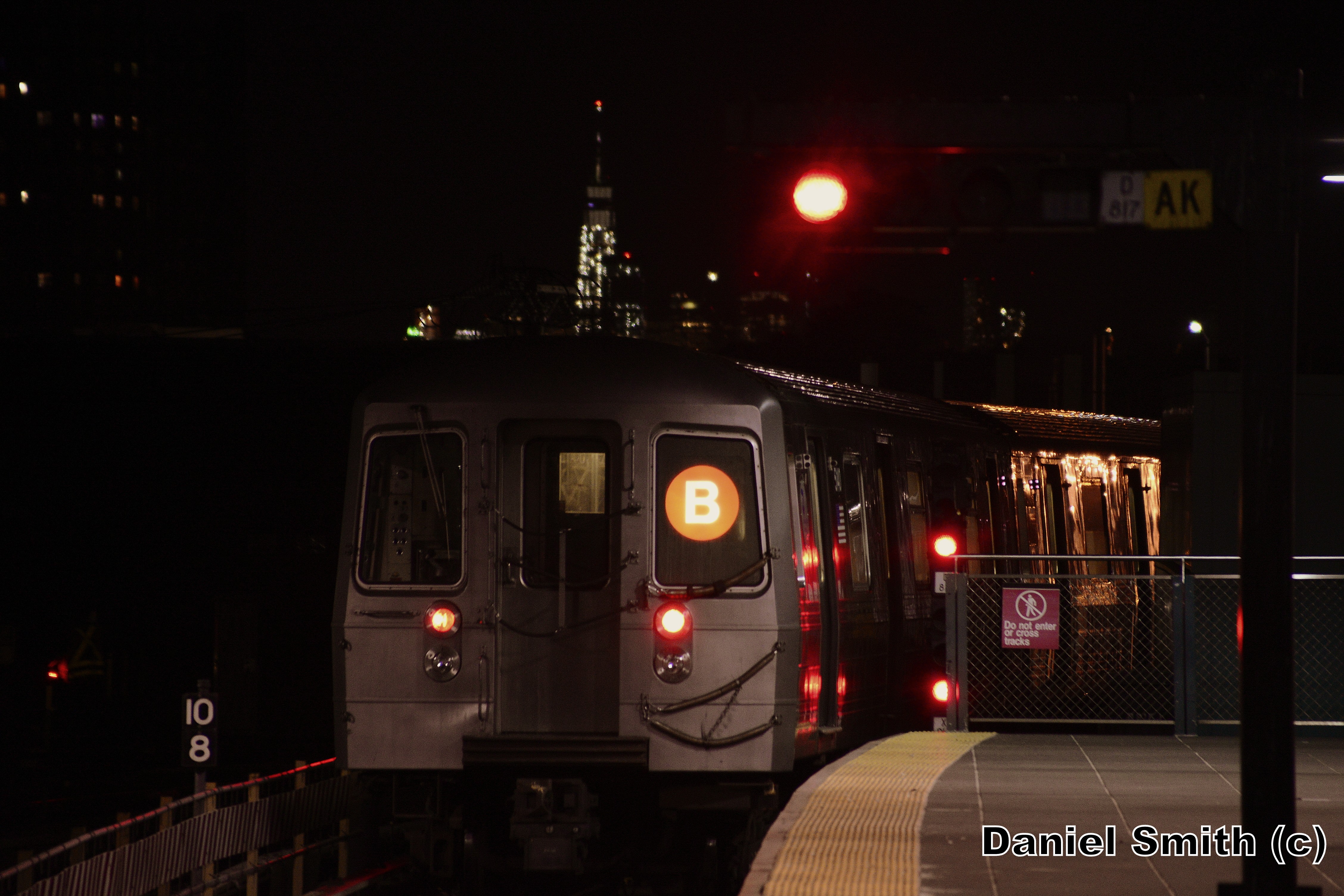 B Train passing Coney Island