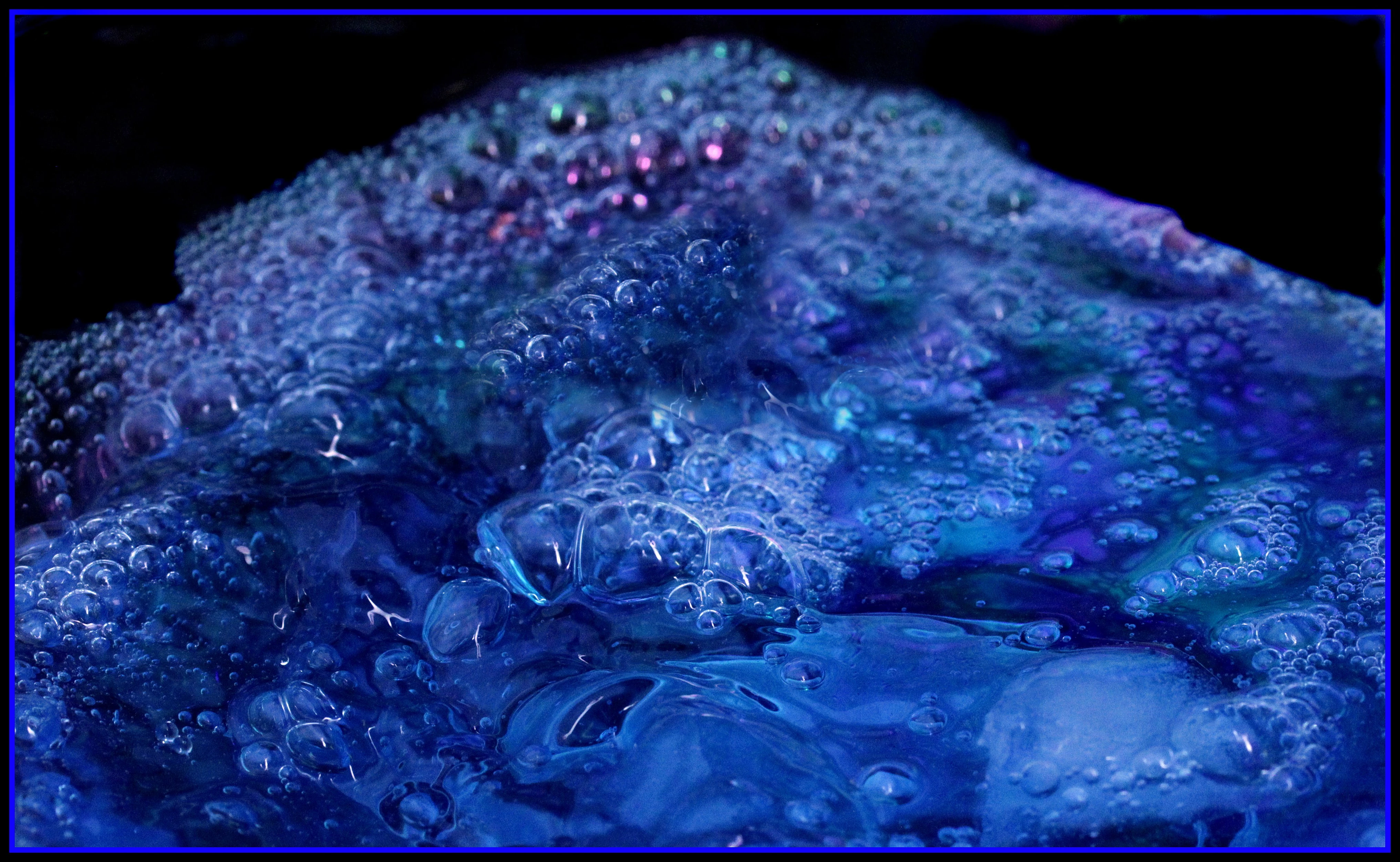 Blue Bubbles in water