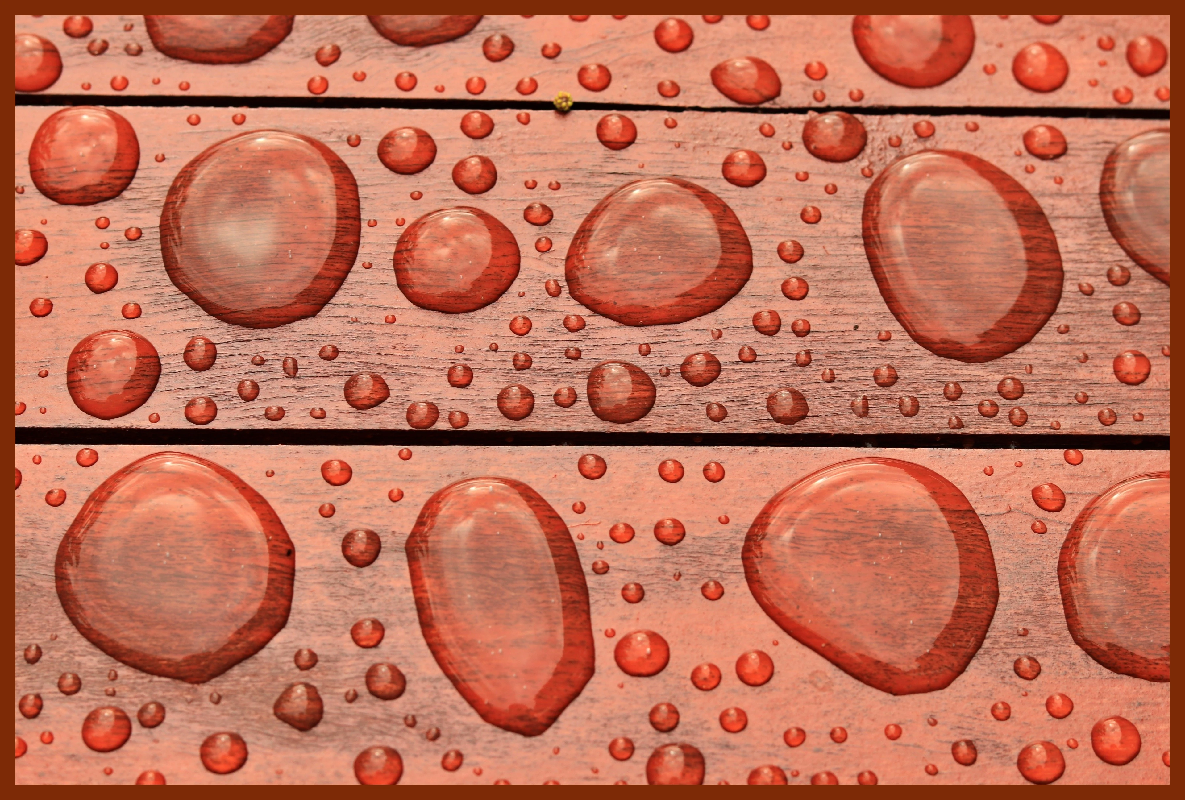 Brown Table with Water droplets