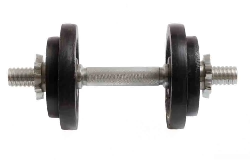 Dumbbell with two weights isolated as Cut